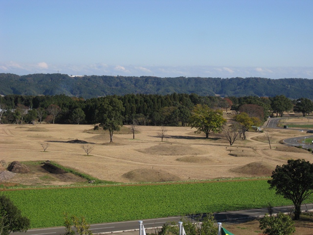 西都原考古博物館から円墳群を望む