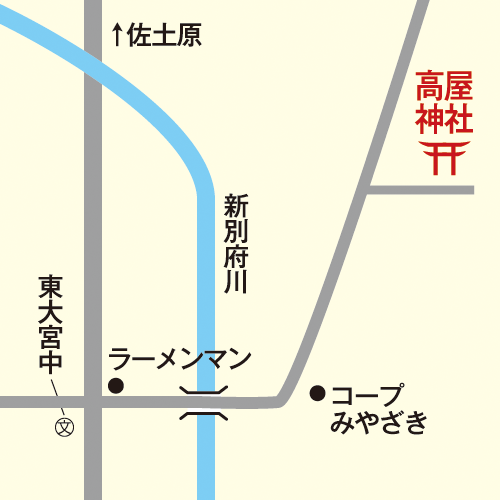高屋神社・宮崎市_map