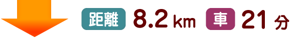 距離8.2km 車21分
