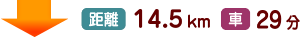 距離14.5km 車29分
