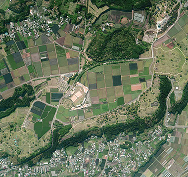 Panoramic view of Saitobaru burial mounds