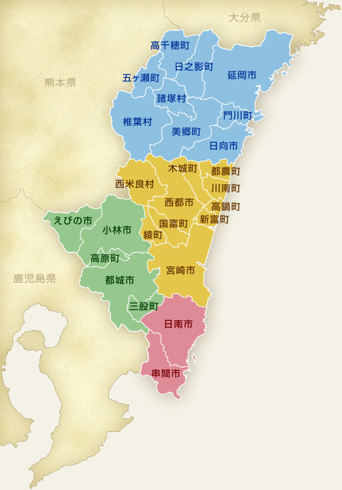 宮崎県マップ